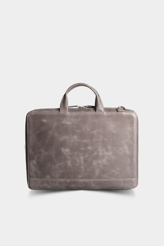 Guard Gray Leather Special Edition Laptop and Briefcase
