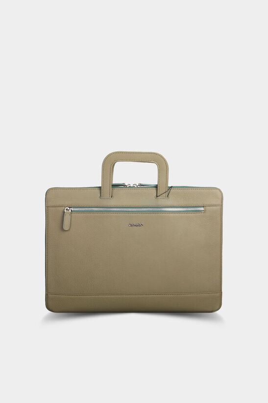 Guard Khaki Green Leather Briefcase and Laptop Bag