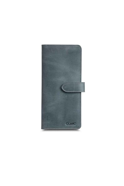 Guard Antique Black Leather Phone Wallet with Card and Money Slot - Thumbnail