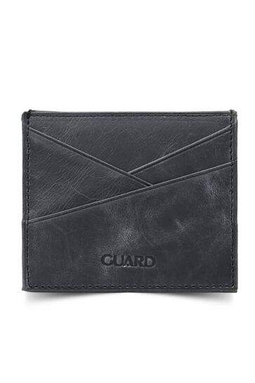 Guard Antique Black Leather Card Holder - Thumbnail