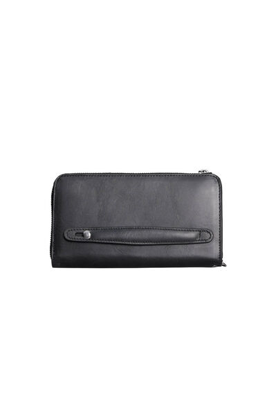 Guard Antique Black Multifunctional Genuine Leather Wallet and Clutch Bag - Thumbnail