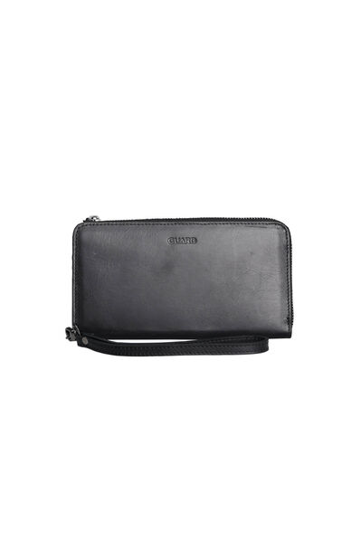 Guard Antique Black Multifunctional Genuine Leather Wallet and Clutch Bag - Thumbnail