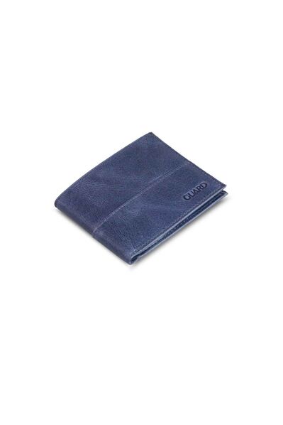 Guard Antique Navy Blue Slim Classic Leather Men's Wallet - Thumbnail