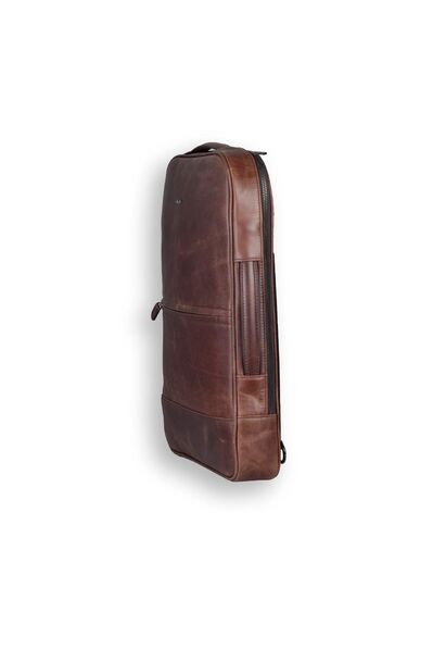 Guard - Guard Antique Brown Genuine Leather Thin Backpack and Handbag (1)