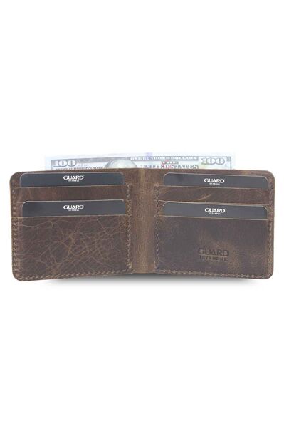 Guard - Guard Antique Brown Handmade Leather Men's Wallet (1)