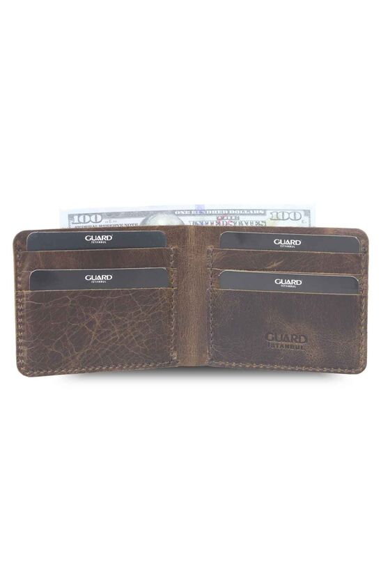 Guard Antique Brown Handmade Leather Men's Wallet
