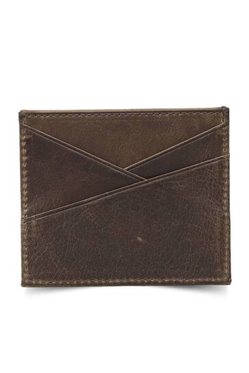Guard Antique Brown Leather Card Holder - Thumbnail