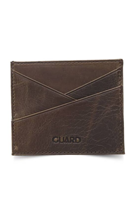 Guard Antique Brown Leather Card Holder