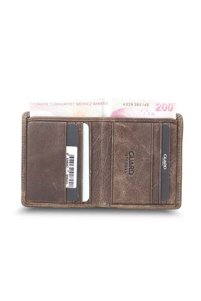 Guard - Guard Antique Brown Minimal Sport Leather Men's Wallet (1)