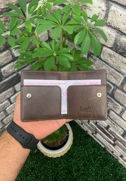 Guard - Guard Antique Brown Paste Design Leather Card Holder (1)