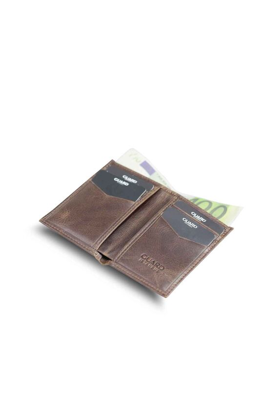 Guard Antique Brown Slim Mini Leather Men's Wallet