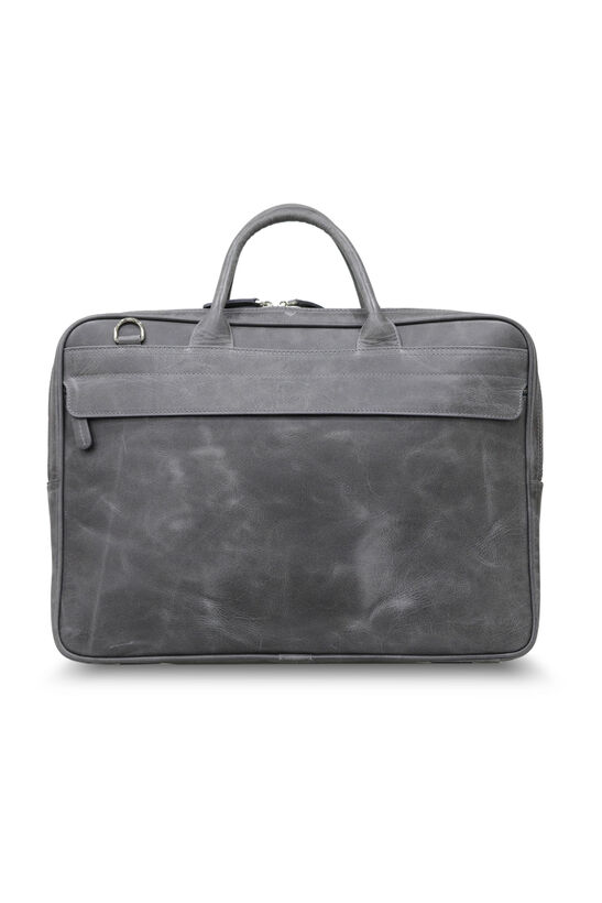 Guard Antique Gray Mega Size Genuine Leather Briefcase With Laptop Entry