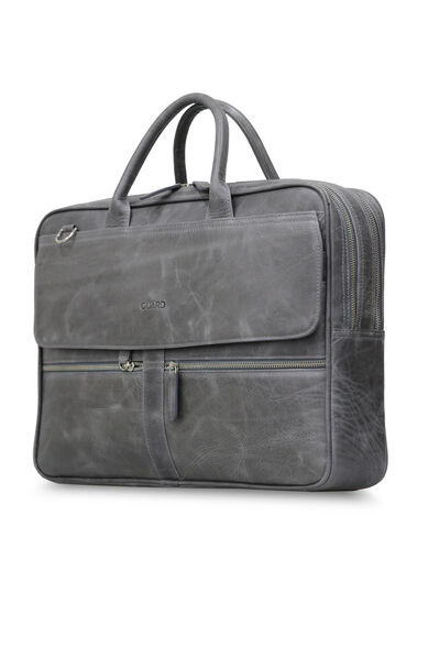 Guard - Guard Antique Gray Mega Size Genuine Leather Briefcase With Laptop Entry (1)