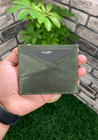 Guard - Guard Antique Green Leather Card Holder (1)