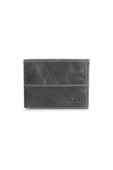 Guard Antique Gray Slim Classic Leather Men's Wallet - Thumbnail