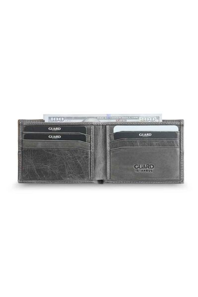 Guard - Guard Antique Gray Slim Classic Leather Men's Wallet (1)