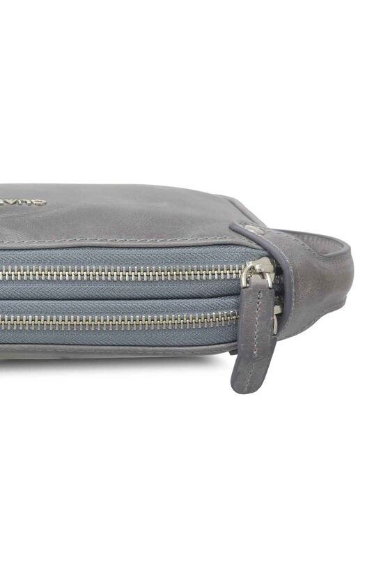 Guard Antique Gray Unisex Double Zipper Clutch Bag