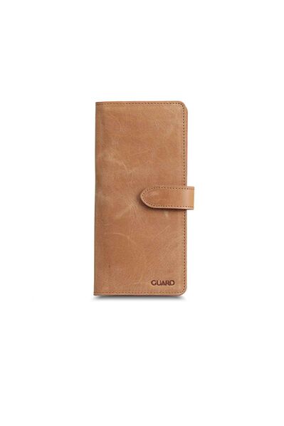 Guard Antique Taba Leather Phone Wallet with Card and Money Compartment - Thumbnail