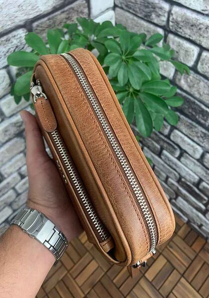 Guard - Guard Antique Tan Genuine Leather Combination Lock Handbag (1)