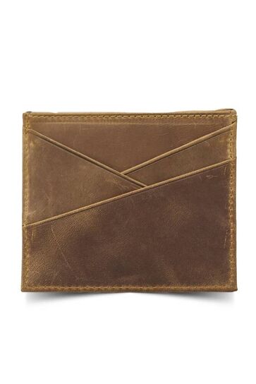 Guard Antique Tan Genuine Leather Card Holder - Thumbnail