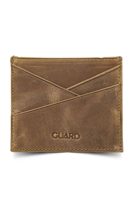 Guard Antique Tan Genuine Leather Card Holder