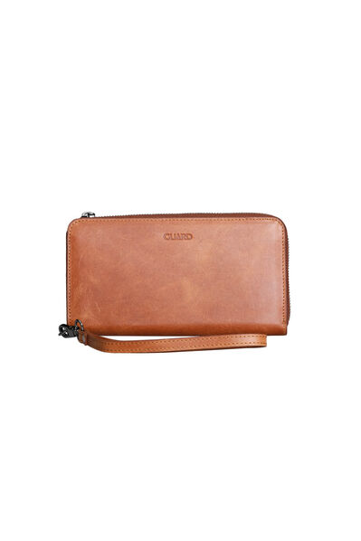 Guard Antique Tan Multifunctional Genuine Leather Wallet and Clutch Bag - Thumbnail