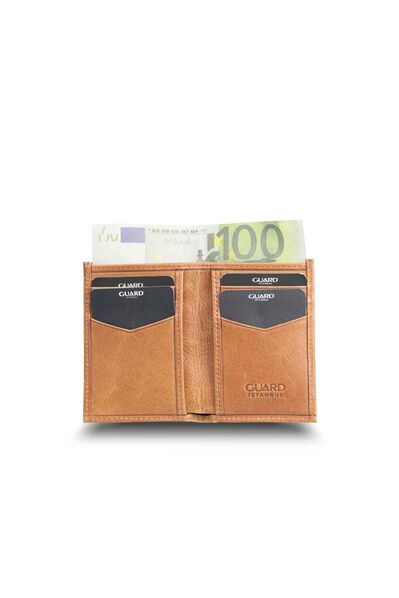 Guard - Guard Antique Tan Slim Mini Leather Men's Wallet (1)