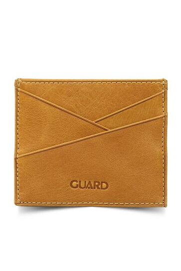 Guard Antique Yellow Leather Card Holder - Thumbnail