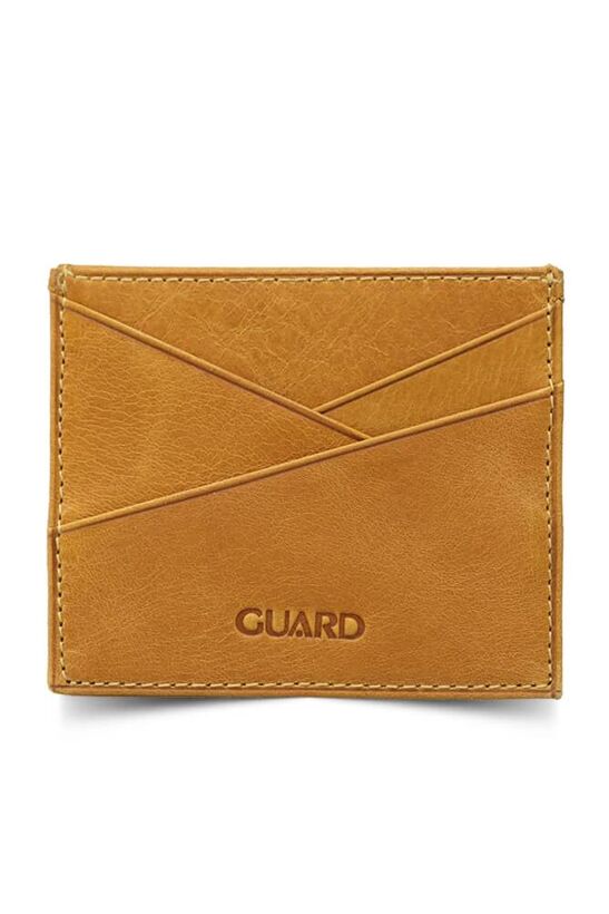 Guard Antique Yellow Leather Card Holder