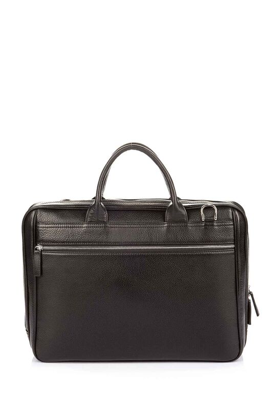 Guard Black 15.4 Inch Genuine Leather Briefcase With Laptop Compartment