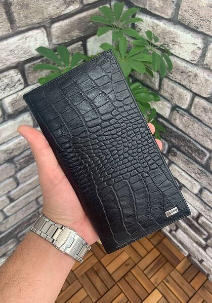 Guard Black Croco Leather Portfolio Wallet - Thumbnail