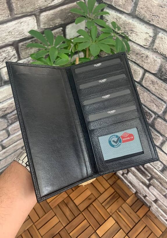 Guard Black Croco Leather Portfolio Wallet