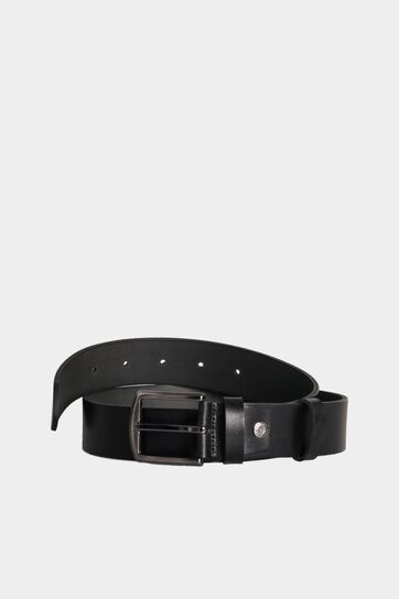 Guard Black Denim Cowhide Leather Belt - Thumbnail