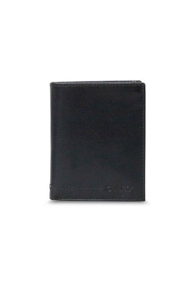 Guard Black Vertical Leather Men's Wallet - Thumbnail