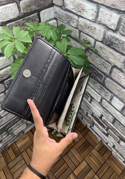 Guard Black First Quality Women's Leather Wallet - Thumbnail