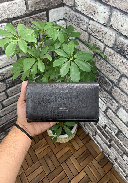 Guard Black First Quality Women's Leather Wallet - Thumbnail