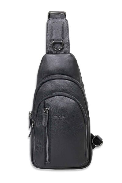 Guard - Guard Black Genuine Leather Crossbody Bag (1)