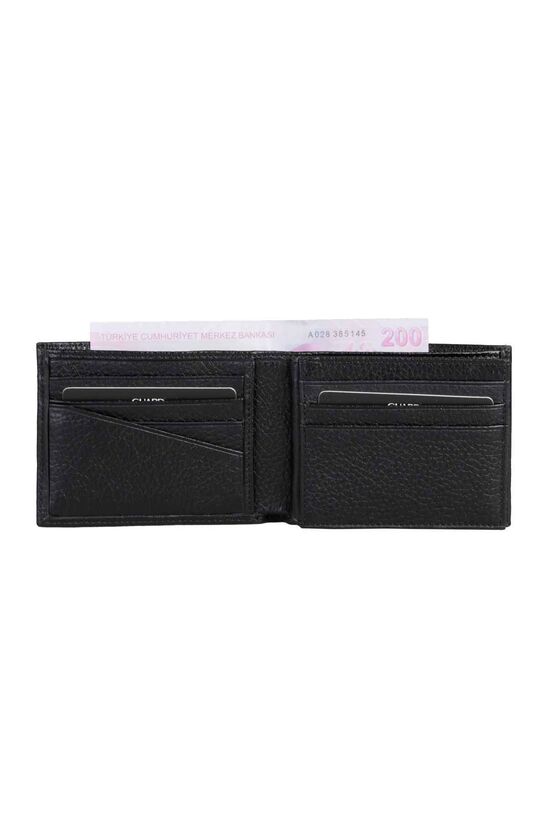 Guard Black Genuine Leather Horizontal Men's Wallet