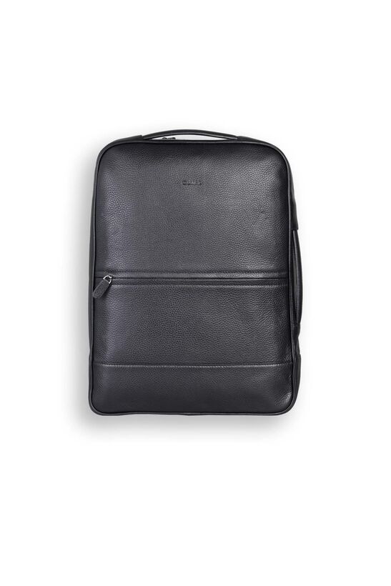 Guard Black Genuine Leather Thin Backpack and Handbag