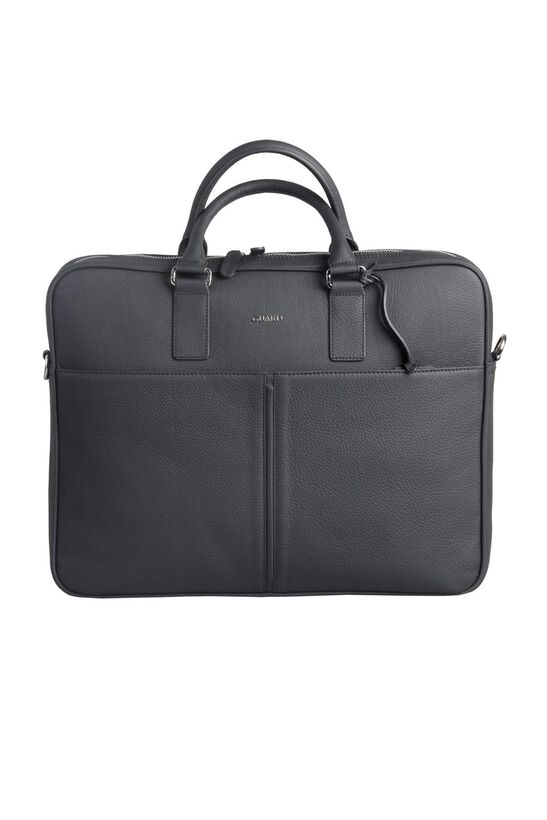Guard Black Large Leather Briefcase with Laptop Compartment