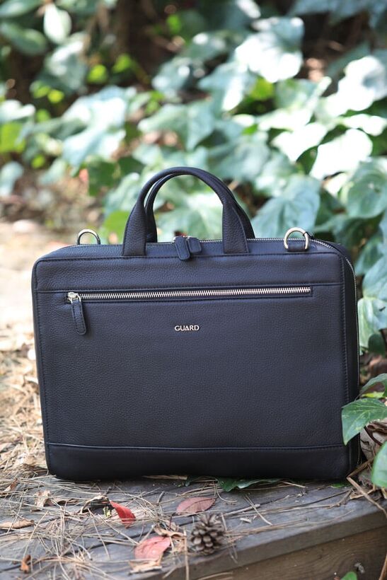 Guard Black Leather Special Edition Laptop and Briefcase