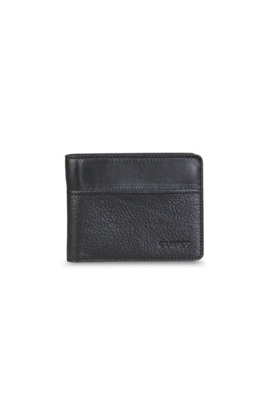 Guard Black Leather Men's Wallet - Thumbnail