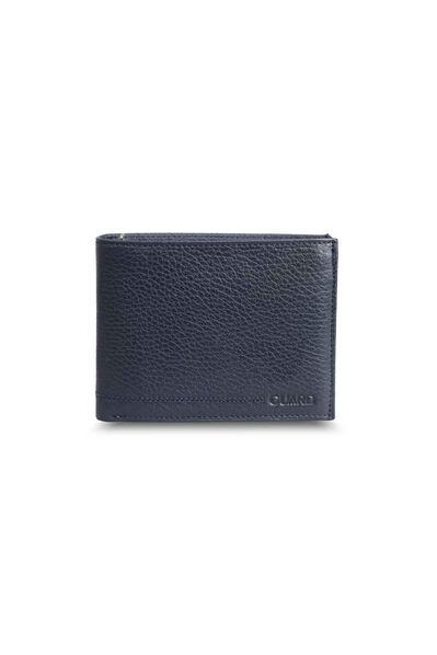 Guard Navy Blue Coin Compartment Leather Men's Wallet - Thumbnail