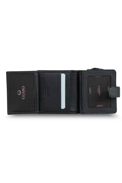 Guard Black Multi-Compartment Stylish Leather Women's Wallet - Thumbnail