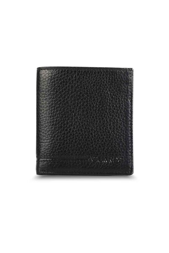 Guard Black Multi-Compartment Mini Leather Men's Wallet