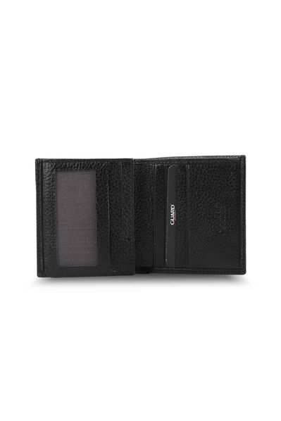 Guard Black Multi-Compartment Mini Leather Men's Wallet - Thumbnail