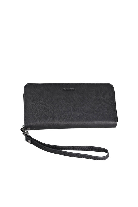 Guard Matte Black Multifunctional Genuine Leather Wallet and Clutch Bag