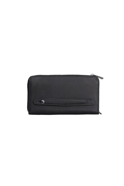 Guard - Guard Matte Black Multifunctional Genuine Leather Wallet and Clutch Bag (1)