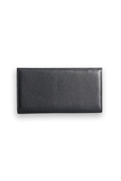 Guard Black Leather Women's Wallet with Phone Entry - Thumbnail