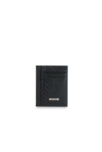 Guard Black Python Pattern Leather Card Holder - Thumbnail